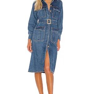 REVOLVE Blue Midi Denim Dress
